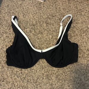Hollister Black Bikini Top with White Trim